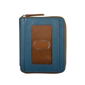 Two Tone Small Zip Around Wallet